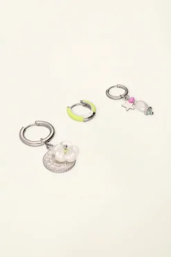 My Jewellery Ensemble De Boucles D'oreilles à Breloques Et Créole Verte Hot