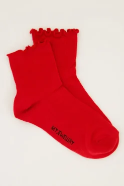 My Jewellery Ensemble De Chaussettes Rouges Et Grises à Volants New