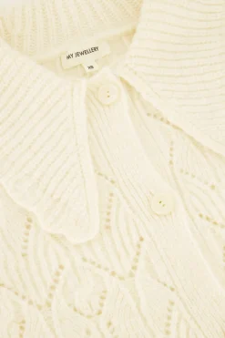 My Jewellery Gilet Ajouré Blanc Avec Col De Luxe Outlet