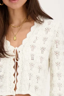 My Jewellery Gilet Ajouré Blanc Avec Nœud Hot