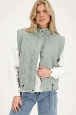 My Jewellery Gilet Matelassé Gris à Boutons-pression Online