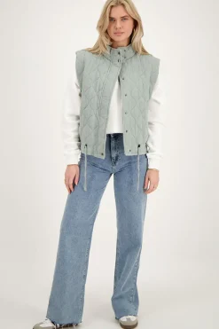 My Jewellery Gilet Matelassé Gris à Boutons-pression Online