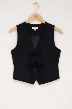 My Jewellery Gilet Avec Nœuds Noir New