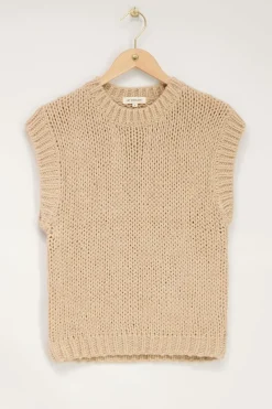 My Jewellery Gilet Sans Manches Beige En Maille Sale