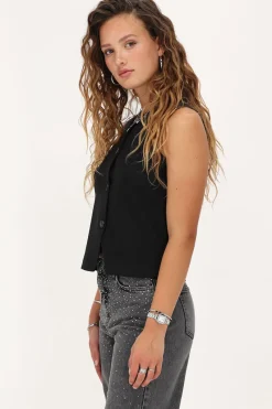 My Jewellery Gilet Sans Manches Noir Avec Boutons Clearance