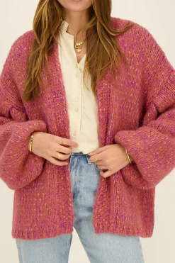 My Jewellery Gilet Violet En Maille épaisse Et Lurex Violet/Rose/Orange Clearance