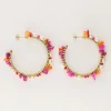My Jewellery Grandes Boucles D'oreilles Art Avec Pierres Multicolores Et Perles Outlet