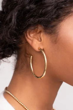 My Jewellery Grandes Boucles D'oreilles "martelées" Hot