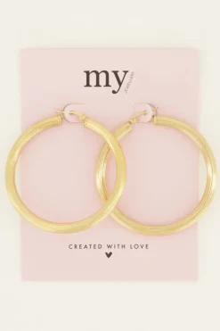 My Jewellery Grandes Créoles Avec Motif Côtelé Fin Outlet