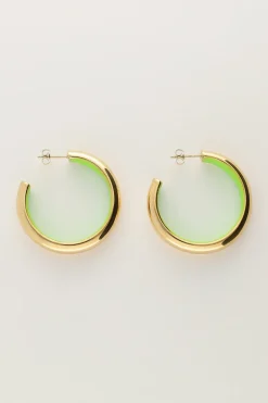 My Jewellery Grandes Créoles Candy Avec Intéreur Vert Sale