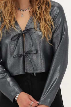 My Jewellery Gris Foncé Foncé Avec Lurex Et Nœuds Outlet