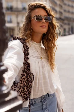 My Jewellery Haut Avec Rubans Et Broderies Blanc Sale