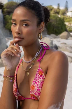 My Jewellery Haut De Bikini Avec Détails En Crochet Rose Discount