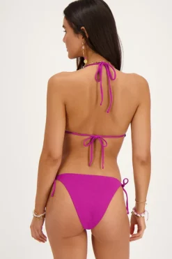 My Jewellery Haut De Bikini Triangle Violet Côtelé Avec Volants Sale