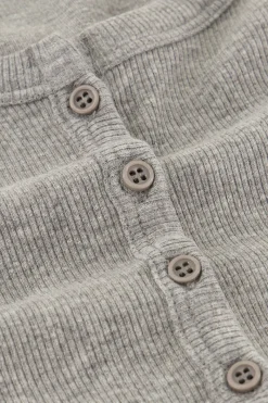 My Jewellery Haut Gris à Manches Longues Avec Petits Boutons Fashion