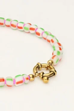 My Jewellery Island Bracelet En Perles Vertes Avec Fermoir Outlet