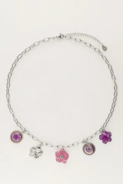 My Jewellery Island Collier Avec 5 Charms Fleurs Discount