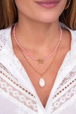 My Jewellery Island Collier De Perles Roses Avec Fermoir Best