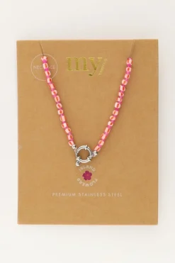 My Jewellery Island Collier De Perles Rouges Avec Fermoir Discount