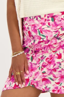 My Jewellery Jupe Blanche à Imprimé Floral Rose Hot