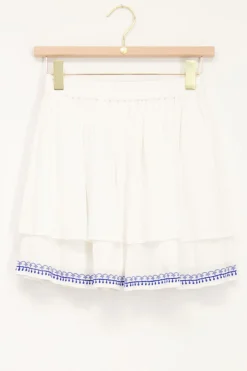 My Jewellery Jupe Blanche Avec Bordure En Broderie Bleue Clearance