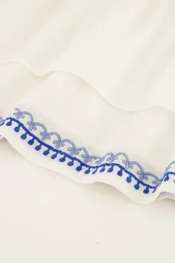 My Jewellery Jupe Blanche Avec Bordure En Broderie Bleue Clearance