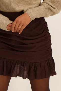 My Jewellery Jupe Drapée Marron Foncé Avec Structure Online