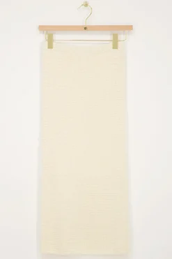 My Jewellery Jupe Midi En Maille Beige Avec Fente Outlet