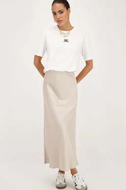 My Jewellery Jupe Midi En Satin Beige Online