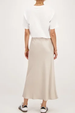 My Jewellery Jupe Midi En Satin Beige Online