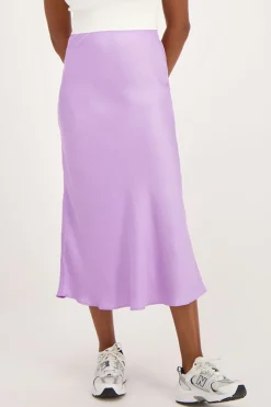 My Jewellery Jupe Midi En Satin Lilas Violet/Violet clair Online