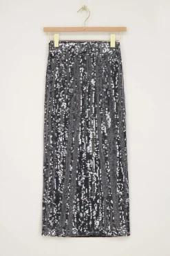 My Jewellery Jupe Midi Noire Avec Paillettes Hot