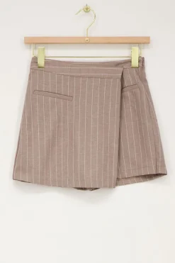 My Jewellery Jupe-short Beige à Fines Rayures Fashion