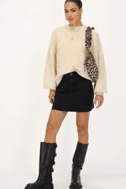 My Jewellery Jupe-short En Denim Noir Avec Tresse Fashion