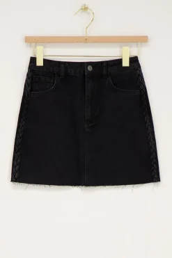 My Jewellery Jupe-short En Denim Noir Avec Tresse Fashion