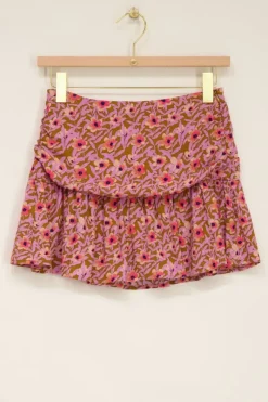 My Jewellery Jupe-short Lilas Plissée à Imprimé Floral Kaki Fashion