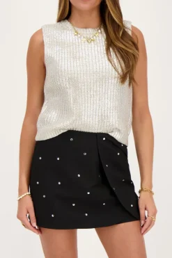 My Jewellery Jupe-short Noire Avec Clous Hot