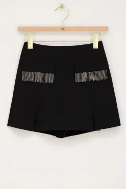 My Jewellery Jupe-short Noire Avec Cordons De Perles Online