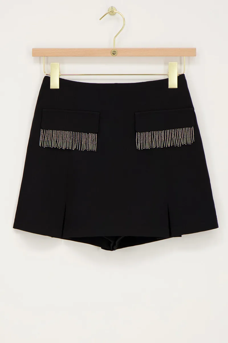 My Jewellery Jupe-short Noire Avec Cordons De Perles Online