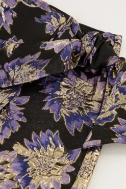 My Jewellery Jupe-short Noire Avec Jacquard Violet Fashion