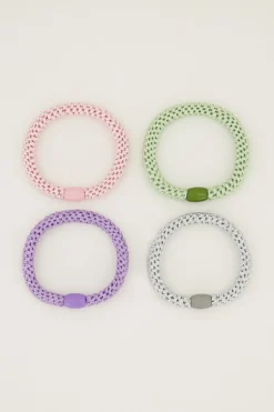 My Jewellery Lot De 4 élastiques Mauves Pour Cheveux Fashion