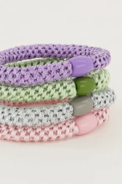 My Jewellery Lot De 4 élastiques Mauves Pour Cheveux Fashion