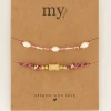 My Jewellery Lot De Bracelets Roses Souvenir Avec Perles Outlet