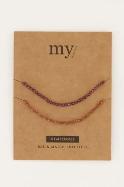 My Jewellery Lot De Bracelets Sertis D'une Pierre Précieuse Outlet