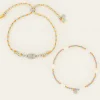 My Jewellery Lot De Bracelets Souvenir Multicolores Avec Perles Et Pendentif Fashion
