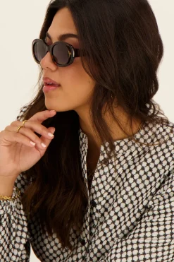 My Jewellery Lunettes De Soleil Ovales Marrons Marron/Noir Online