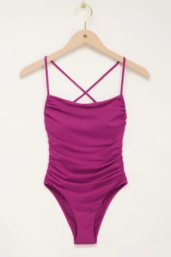 My Jewellery Maillot De Bain Violet Dos Nu Et Bretelles Croisées Best