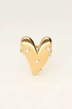 My Jewellery Maxi Bague Ajustable Coeur à Perles New