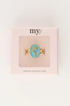 My Jewellery Maxi Bague Art Bleu Avec Fleur Online