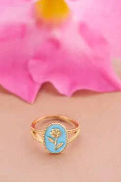 My Jewellery Maxi Bague Art Bleu Avec Fleur Online